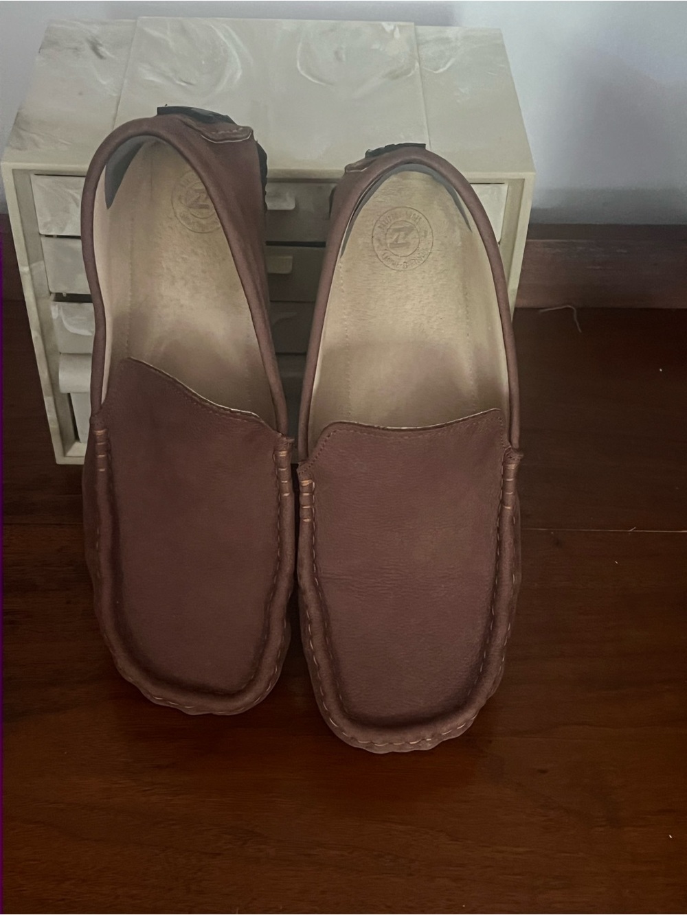 Zeazoo barefoot driving Brown Leather Slip-On Loafers